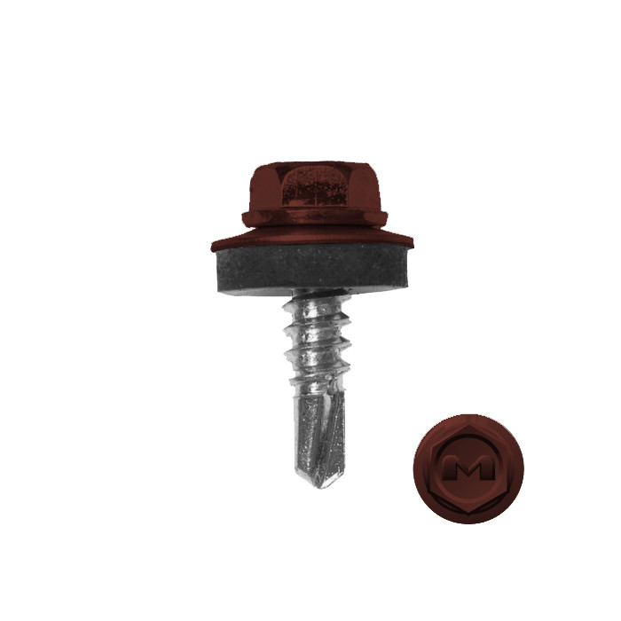 Саморез по металлу Daxmer 5,5х19 RAL 3009 (250) сверло №3