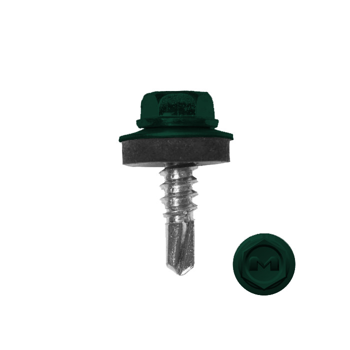 Саморез по металлу Daxmer 5,5х19 (250шт) сверло №3 RAL 6005