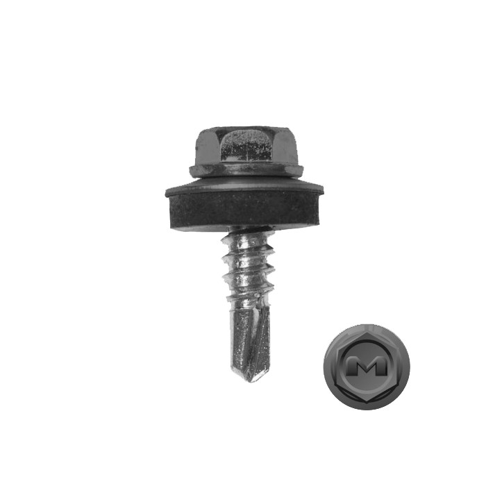 Саморез по металлу Daxmer 5,5х19 (250шт) сверло №3 RAL 7004